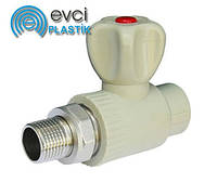 Кран радиаторный Evci Plastik 25х3/4" полипропиленовый (прямой)