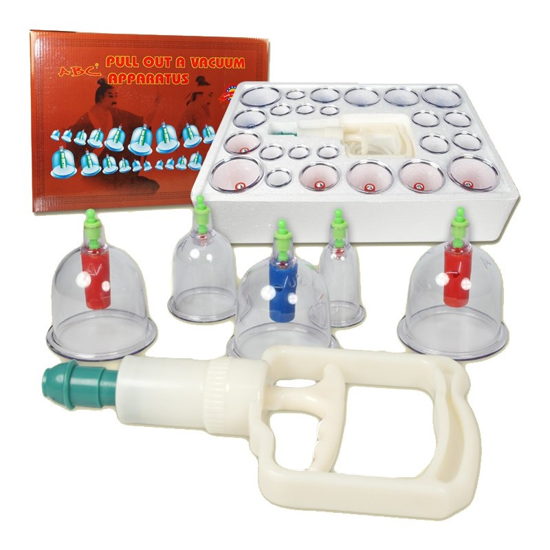 Вакуумні масажні банки 24 шт. з насосом-вакууматором Kangling Vacuum Apparatus