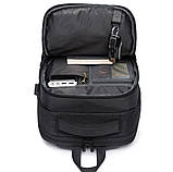 Рюкзак Bange BG1921 міський дорожній вологозахищений USB чорний 30 л, фото 3