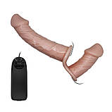 Страпон Ultra Passionate Harness Dual Vibration Flesh, фото 5