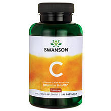 Вітамін C із шипшиною, Swanson vitamin C with rose hips 1000 mg 250 capsules
