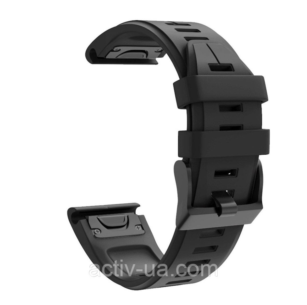 Ремінець для розумного годинника Garmin Fenix 6X/6X Pro/5X/5X Plus/3/3HR, ширина ремінця 26мм, Чорний