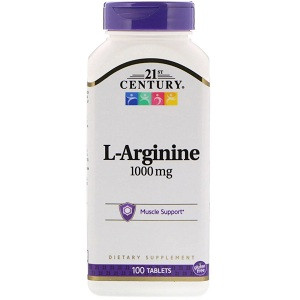L-Аргинин 21st Century L-Arginine Maximum Strength 1000 mg (100 таблеток.) - фото 1 - id-p1252349143