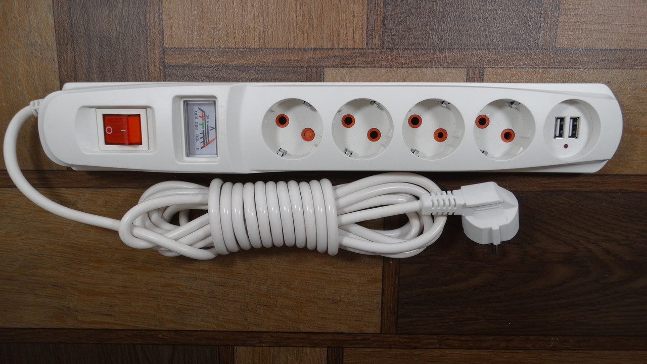 Мережевий фільтр TRIPP LITE TL-05, USB2, 5 метрів, 4 гнізда, 220В, фото 1