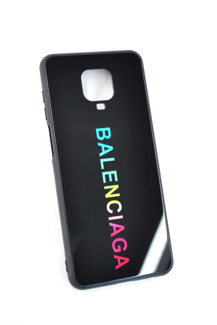 Чохол для телефону Xiaomi Redmi Note 9Pro / 9Pro max / 9s Silicone Glass BALENCIAGA black