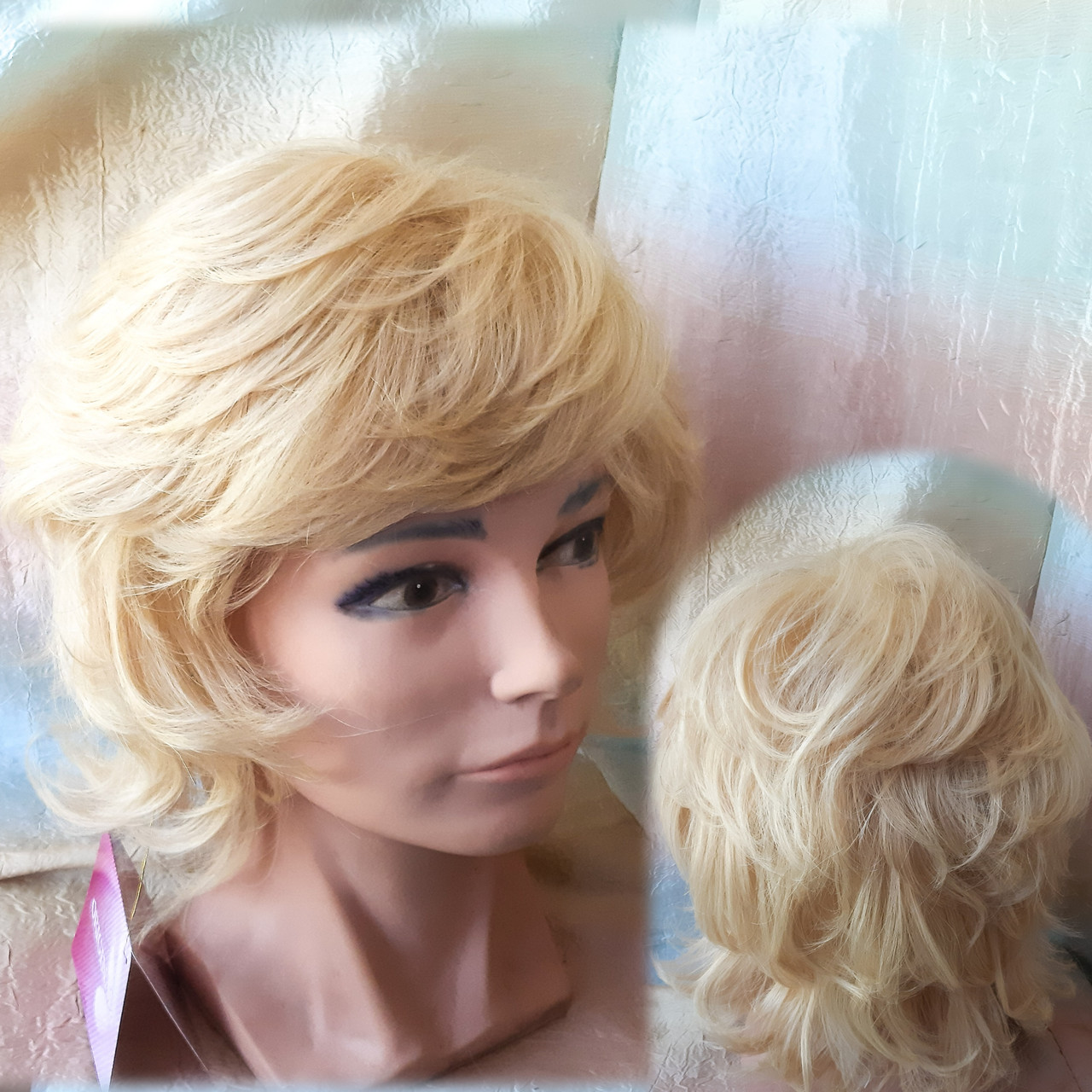 Перука з натурального волосся каскад блонд ALINA НН-613, фото 1