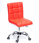 Крісло офісне на колесах AUGUSTO СН-OFFICE екошкіра червоний колір 1007, колесна база на вибір