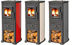 Чавунна піч BLIST Ekonomik LUX 7 кВт червона камін буржуйка коза топка на дровах Чугунна піч