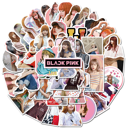 Набір вінілових наклейок стикерів BlackPink Блек Пінк Стікербомбінг на автотелефон ноутбук 50 шт., фото 1