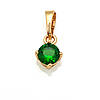 Кулон Зелений цирконій, 6мм, медзолото, фото 2
