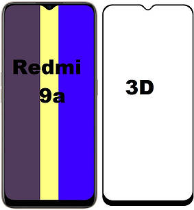 Захисне скло 3D на Xiaomi Redmi 9a (сяомі ксіомі редмі 9а)