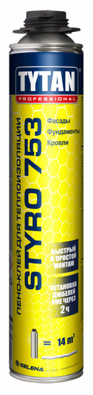 Поліуретановий клей STYRO 753 для встановлення теплоізоляційних плит на фасади, покрівлі, фундаменти, фото 1