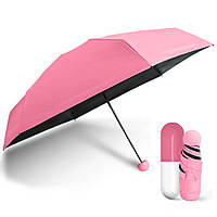 Мини зонт в капсуле NBZ Capsule Umbrella Pink карманный зонт в футляре