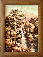 Картина из янтаря " Водопад " 30x40 см