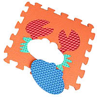 Дитячий розвиваючий килимок-мозаїка "Тварини" М'який килимок-пазл для малюків EVA 2616