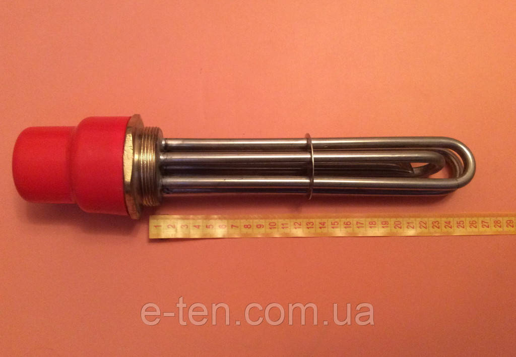 Блок ТЕН прямий нержавійка 3000W / 220V на різьбі 2" (58мм) Tenko, Україна