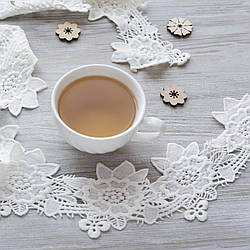 Об'ємне мереживо 3Д / колір айворі / ширина 9 см / замовлення від 1 м