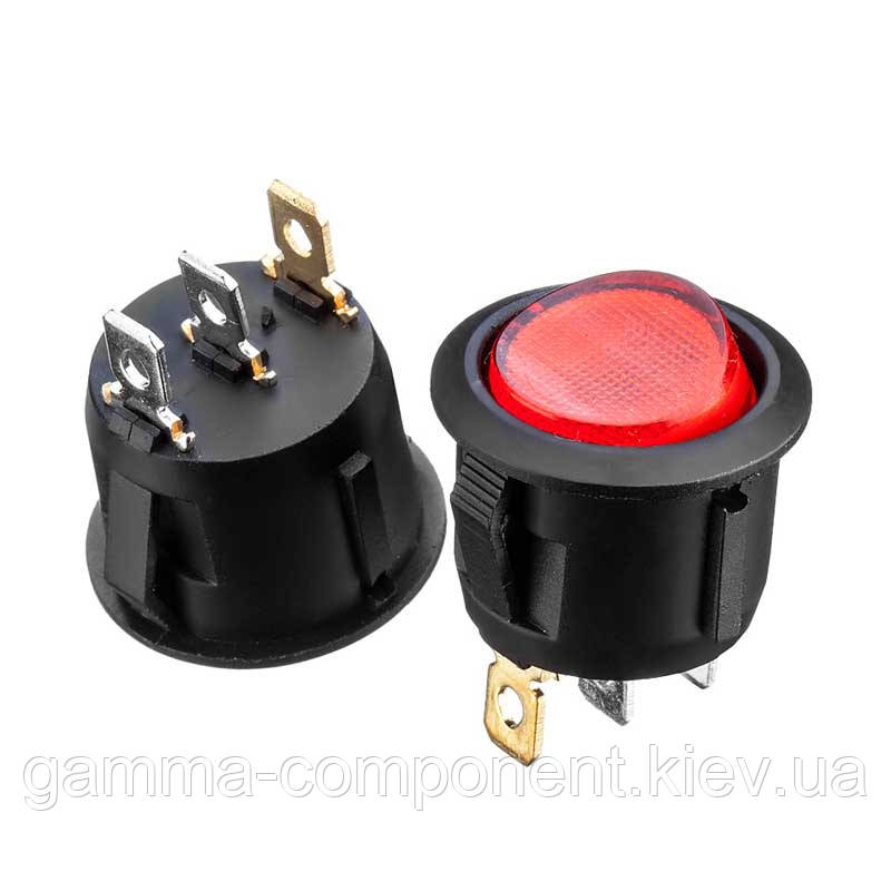 Перемикач KCD1-101N-5, ON-OFF, (3pin) червоний