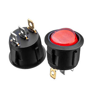Перемикач KCD1-101N-5, ON-OFF, (3pin) червоний