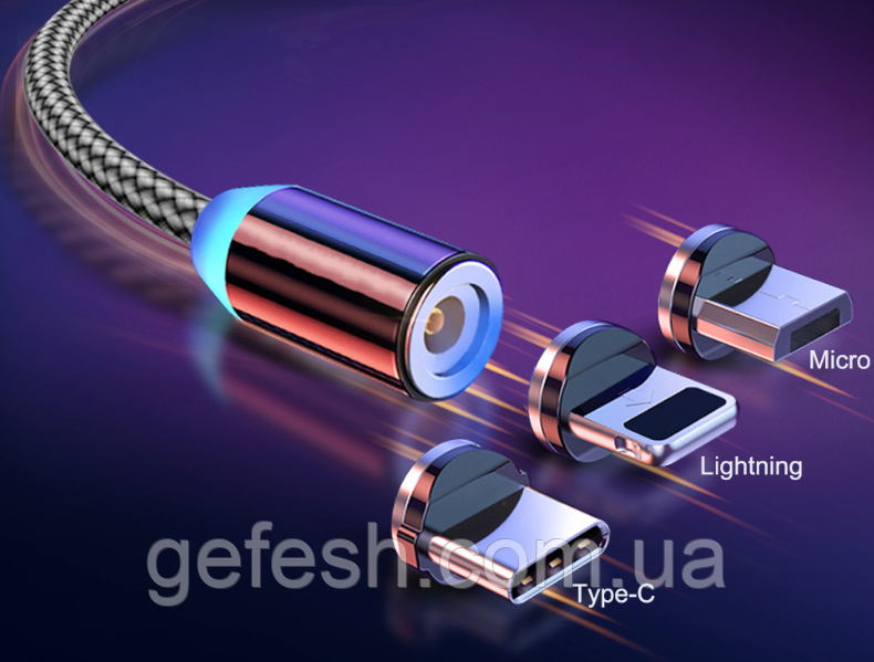 Магнитный кабель шнур зарядки магнитная зарядка Ligtning IPHONE ( длинна 100 см ) - фото 2 - id-p1252820290
