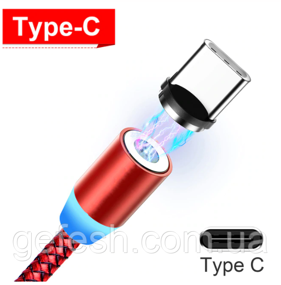 Магнітний кабель шнур заряджання магнітна зарядка USB Type C/Micro USB/Ligtning IPHONE довжина 1 м
