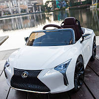 Детский электромобиль JE 1618 EBLR-1, Lexus LC 500, колеса EVA, кожаное сиденье, белый