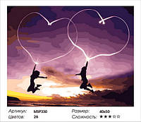 Набор для рисования Картина по номерам 40х50 "Единение двух сердец"(на подрамнике) MSP330