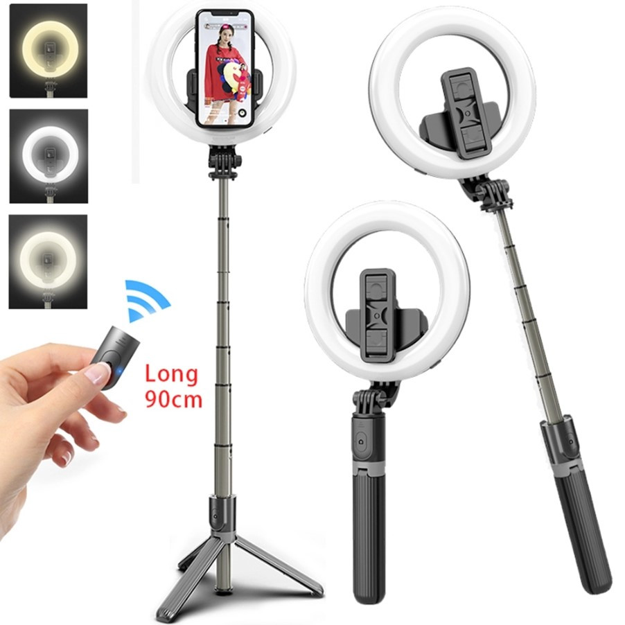 Кільцева лампа Ring Light L07 з моноподом штатив селфі-палиця пульт дистанційного керування 3 в 1 (L07)