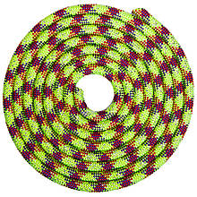 Скакалка для художньої гімнастики 3 метри, діаметр 10 мм, Салатовий-Фіолетовий