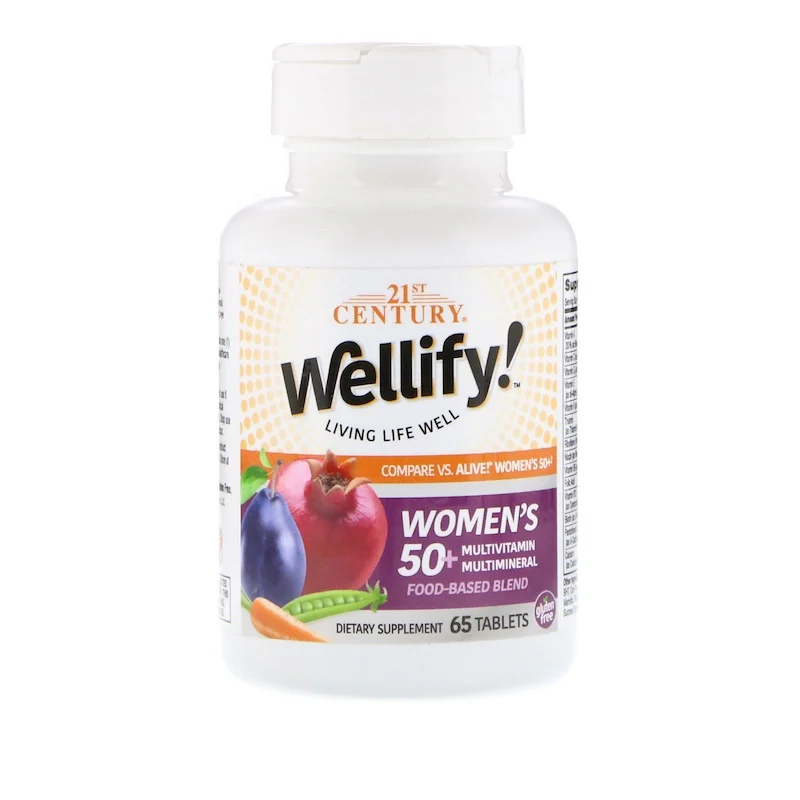 Вітаміни Wellify Women's 50+ Multivitamin Multimineral 21st Century 65 таблеток, фото 1
