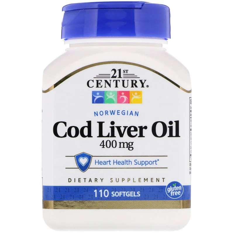 Norwegian Cod Liver Oil 400 мг 21st Century 110 капсул