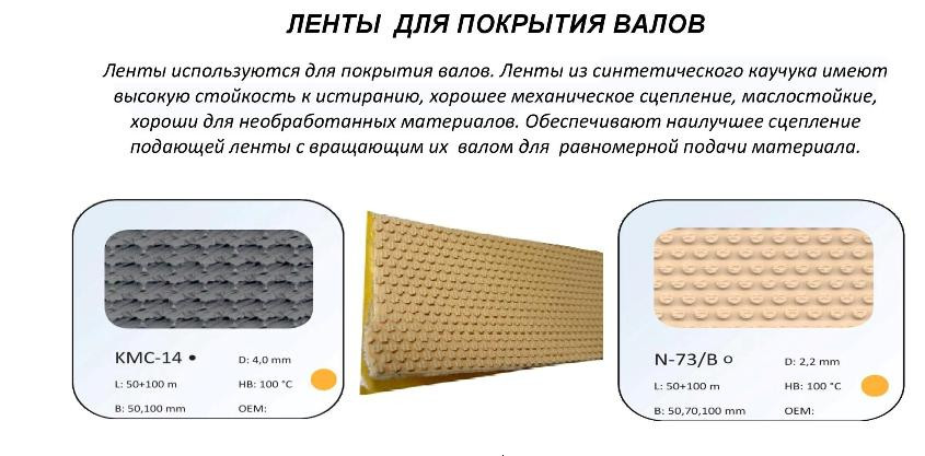 Лента из натурального каучука N-73/B и синтетического КМС-14 - фото 1 - id-p173811519