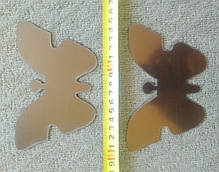 Акрилові наклейки на стіну, дзеркальні наклейки пластикові "бабочки дзеркальні 20шт набір шоколад", фото 2