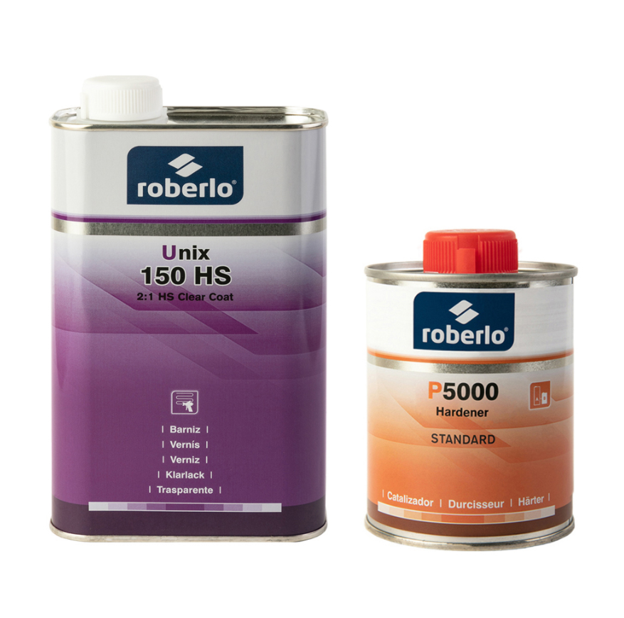 Лак Roberlo Unix поліуретановий 150 HS 1 л із затвердником P5000 0.5 л, фото 1