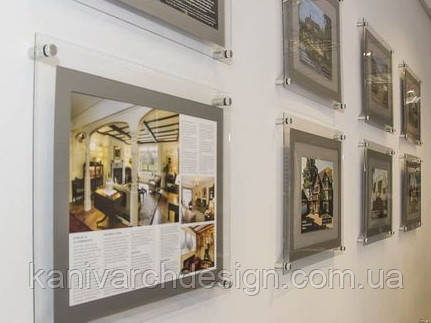 Антирама скляна на дистанційних тримачах розміром 450х650мм ., фото 1