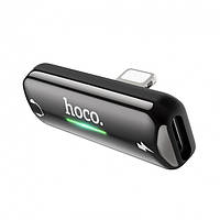 Переходник Hoco LS27 Apple Dual Lightning digital audio converter Metal Gray