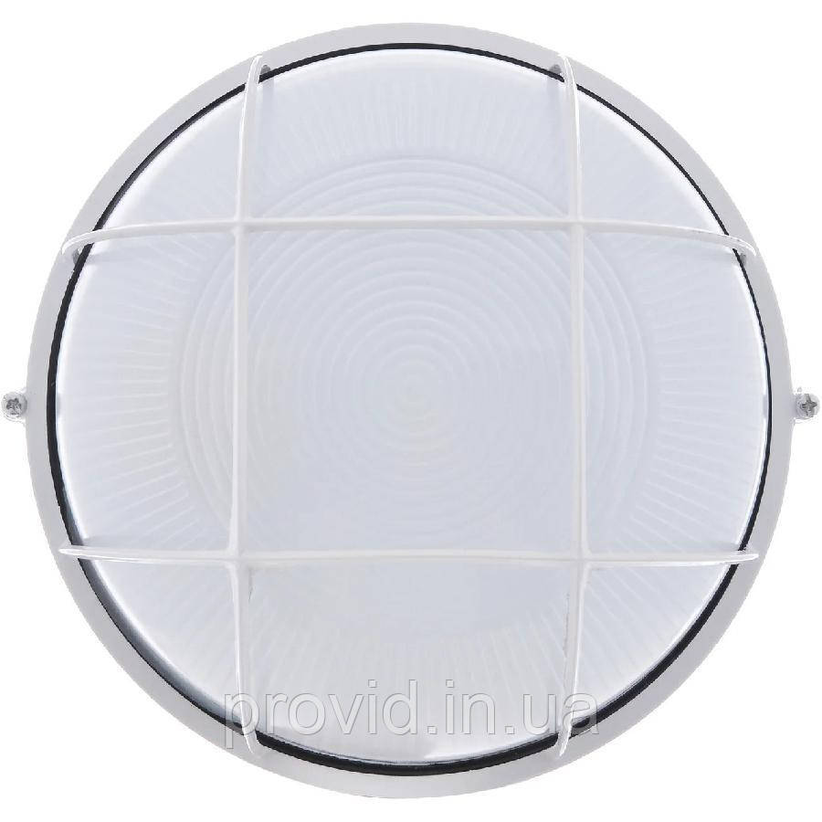 Світильник настінний ЕВРОСВЕТ WOL-10 60Вт Е27 коло білий з решіткою IP65