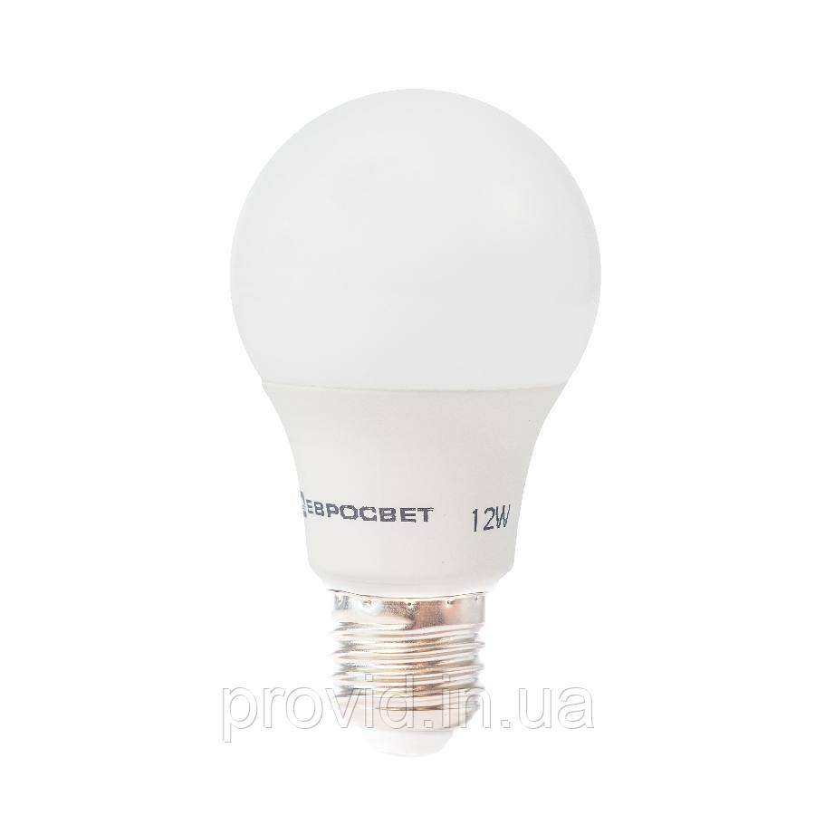 Лампа світлодіодна ЕВРОСВЕТ 12Вт 4200К A-12-4200-27 ECO Е27