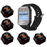 Система виклику офіціанта RECS №34 | кнопки виклику офіціанта 5 шт + пейджер офіціанта