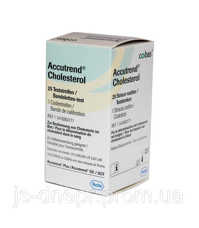 Тест-смужки для визначення загального холестерину Акутренд ACCUTREND 25 штук
