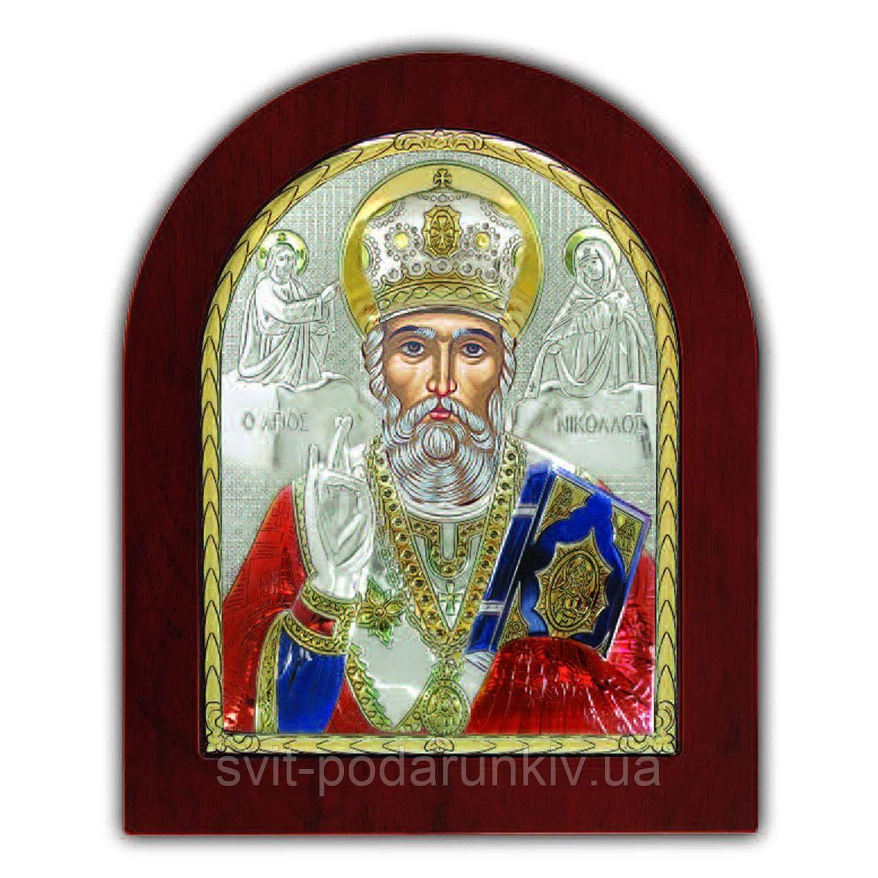 Икона Св. Николай Чудотворец EP4-009XAG/P/C Silver Axion, фото 1