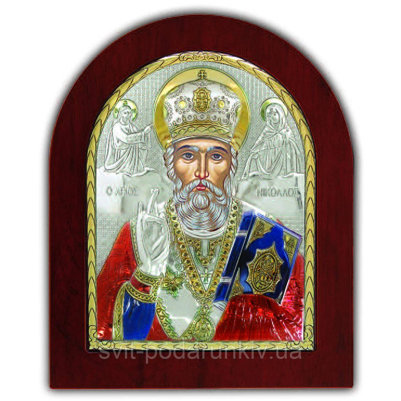 Ікона Святий Микола Чудотворець EP5-009XAG/P/C Silver Axion, фото 1