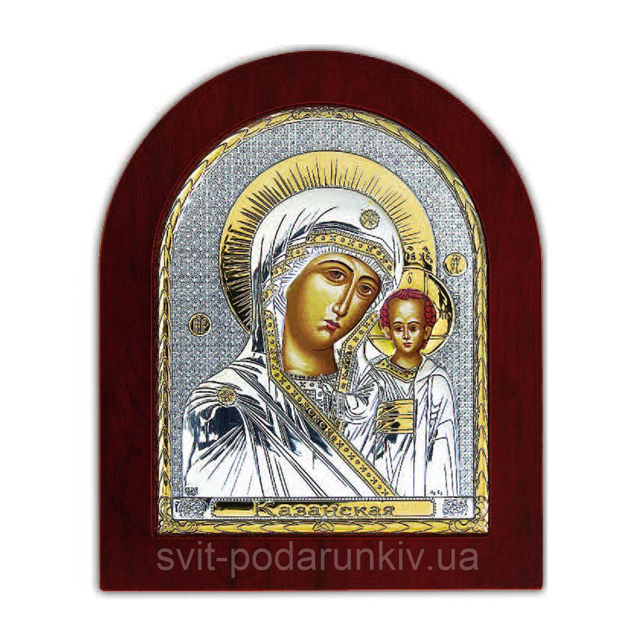 Ікона Богоматері Казанська EP2-004XAG/P Silver Axion, фото 1