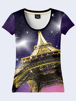 Жіноча футболка з принтом Париж Ейфелева вежа