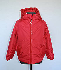 Дитяча куртка для дівчаток 6-8 років червоного кольору демісезонна