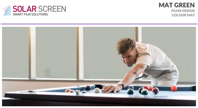 Декоративна матова зелена плівка Solar Screen Mat Green — 1,524 м