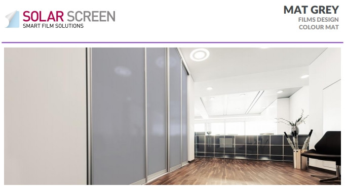 Декоративна сіра матова плівка Solar Screen Mat Grey 1,52 метра