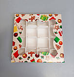 Картонна коробка для цукерок з принтом "Чобіток" 155*155*30, фото 2