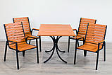 Комплект меблів для літніх майданчиків "Таї" стіл (120*80) + 2 стільця + 2 лавки Білий, фото 2