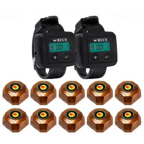 Система виклику офіціанта RECS №87 | кнопки виклику офіціанта 10 шт + 2 пейджера офіціанта